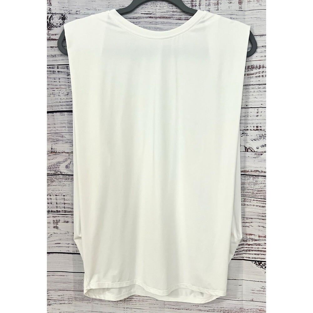 Halara White Breezeful Open Cross Back Sleeveless Workout Tank Top Size M
